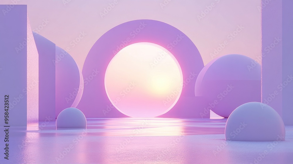 Poster Minimalistic abstract background 3D illustration and rendering