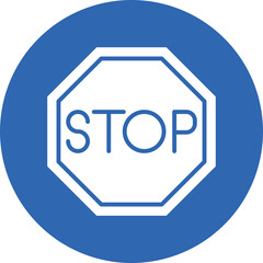 Stop glyph circle icon