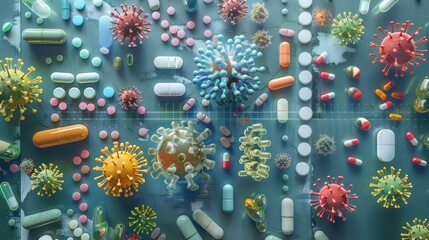 A visual comparison of different antiviral drugs and their effectiveness against various viruses