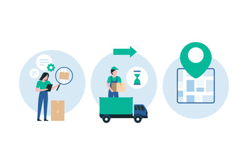 Inventory Management, Supply Chain Efficiency, Warehouse Fulfillment Process, Logistic Solutions. illustration