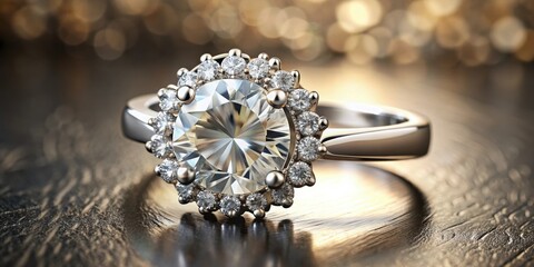 Fototapeta premium Elegant ring adorned with dazzling diamonds, elegant, luxurious, jewelry, sparkly, gemstones, fashion, accessories