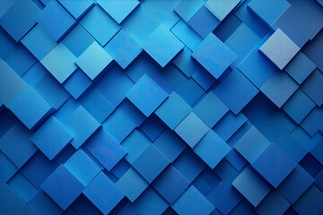 Gradient blue background. Geometric texture of light-dark blue squares.
