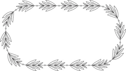 Floral Wreath Line Illustration