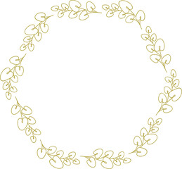 Decorative Floral Frame Line Illustration
