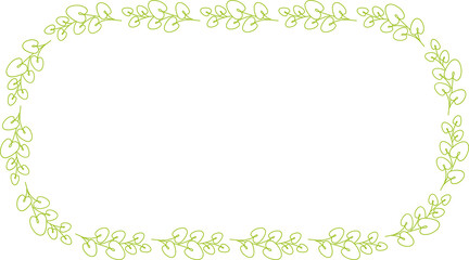 Decorative Floral Frame Line Illustration
