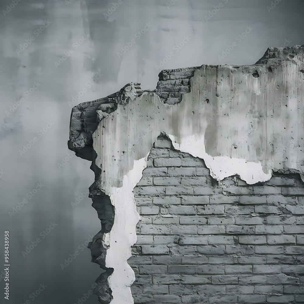 Poster Gray background - concrete wall texture