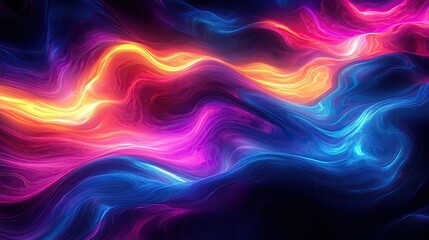 Obraz premium Abstract streaks of neon colors across a dark background, vibrant energy, Streak, Dynamic visual energy