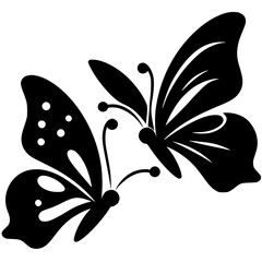 Elegant butterfly pair silhouette design