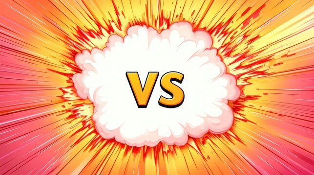 Dynamic "VS" frame with comic book-style lightning border, high-energy design, perfect for highlighting sports team clashes and competitive duels, isolated vector