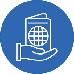 Citizenship line circle icon