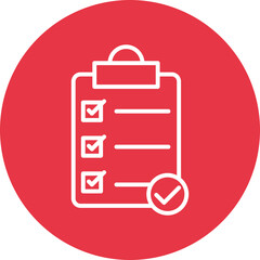 Check list line circle icon