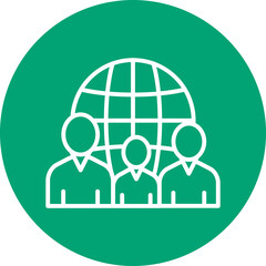 Family Reunification line circle icon