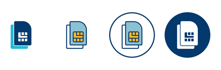 Sim card icon vector isolated on white background. Mobile slot icon. Mobile cellular phone sim card chip.