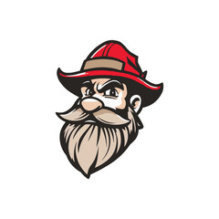lumberjack mascot logo design vector with modern illustration concept style for badge, emblem and t shirt printing. Beard Men Beanie Hat Logo Vector, man logo mascot esport style illustration