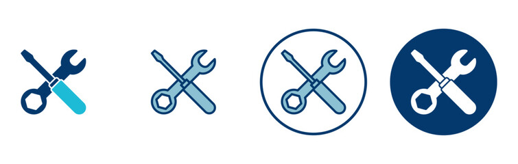 Repair icon vector isolated on white background. Wrench and screwdriver icon. settings vector icon. Maintenance. tools