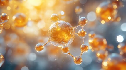 Vibrant molecular structure with stunning detail and colors, showcasing the beauty of science and chemistry in a captivating visual.