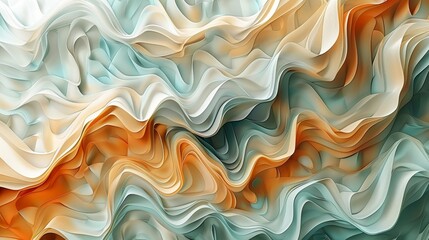 Obraz premium Abstract background with swirling, flowing lines in blue, white and orange tones.