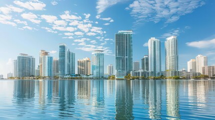 Fototapeta premium Present the Miami skyline with a focus