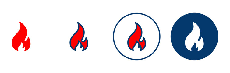 Fire icon vector isolated on white background. Fire flame icon template. Fire flames symbol vector