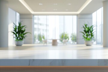 Fototapeta premium Product podium backdrop window table plant.