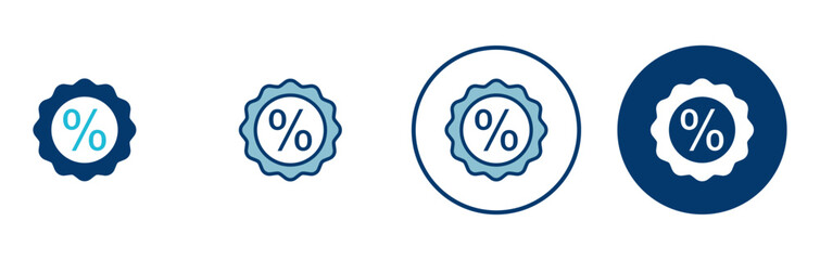 Discount icon vector isolated on white background. Discount tag icon.