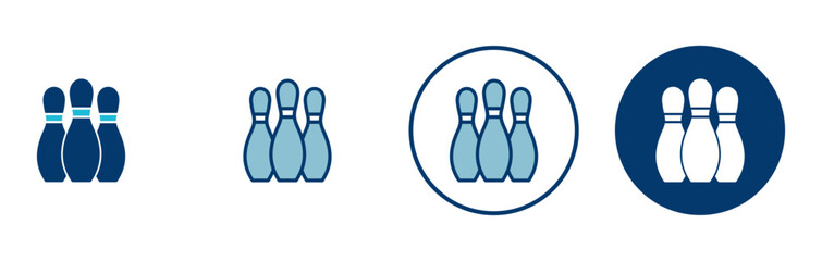 Bowling game Pin Icon vector isolated on white background. Bowling icon, ball and pin