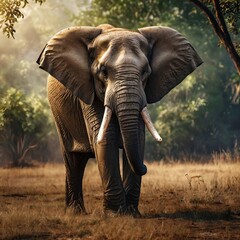 Fototapeta premium elephant in wild generative ai