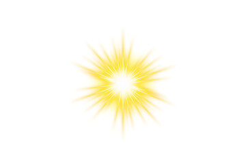 Golden starlight sparkle isolated on transparent background. Glowing light PNG. Special lens flare light effect overlay. Sparkling light rays explodes. Starburst, sun, Shine flash light
