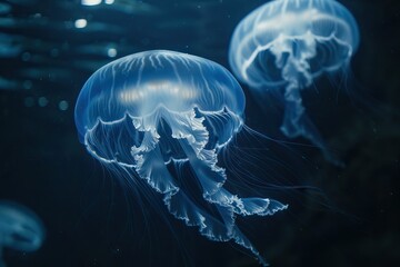 Obraz premium jellyfish jellyfish Moon jellyfish drifting softly underwater