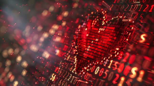3d rendering of digital love concept, online dating algorithms matching, futuristic relationships, future digital metaverse virtual world codes reality ai