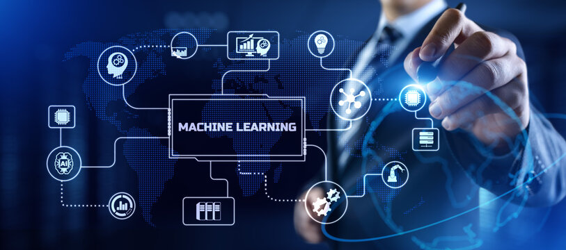 Machine learning Artificial intelligence neural network innovation technology concept.