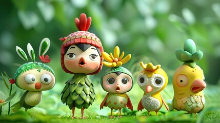 Obraz premium Stunning Creative Cartoon Character Images: A Colorful and Imaginative Vision. Showcasing Creativity and Charm.