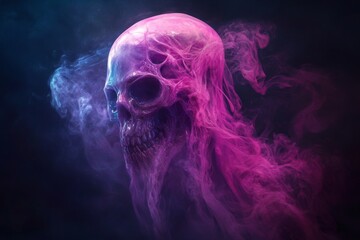 The girl was photographed with color filters in the studio while on a long exposure.