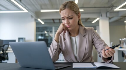 Fototapeta premium sad businesswoman in the office 