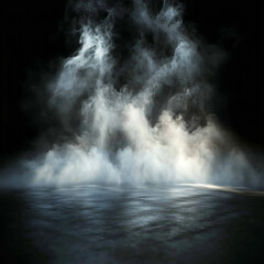 Fototapeta premium There is an immense amount of smoke billowing out from the water