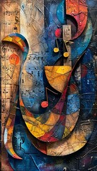 Abstract Music Notes Art Collage