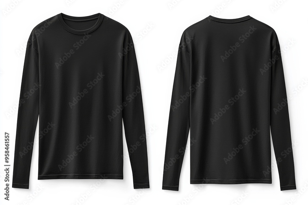 Wall mural black long sleeve tshirt mockup isolated created with generative ai