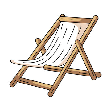 recommend clip art: Summer beach lounger for sunbathing, colorful icon. Summertime, holiday and vacation. Flat outline icon, color illustration. For logo, sticker, coloring book, label
