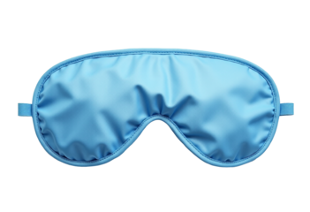 Blue Sleep Mask Isolated on Transparent Background: Soft, Comfortable Eye Cover for Restful Sleep