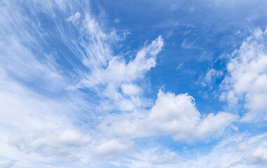 sky panorama, blue sky and delicate clouds