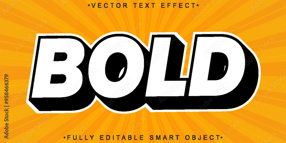 Poster bold vector fully editable smart object text effect