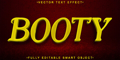 Golden Booty Treasure Vector Fully Editable Smart Object Text Effect © HUMA