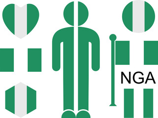 Nigerian flag. Isolated Nigerian flag on white background