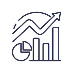 Graph and pie chart illustrating growth and data analysis, symbolizing conversion rate optimization.