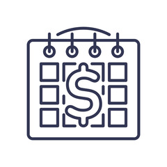 Calendar with dollar sign symbolizing financial planning and budgeting over time.