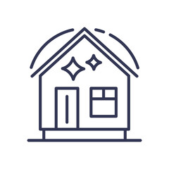 A clean house icon with sparkles, symbolizing overall cleanliness and a tidy home environment.