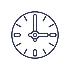 A simple clock icon representing punctuality and time management.