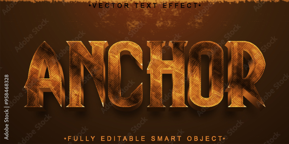 Poster anchor vector fully editable smart object text effect