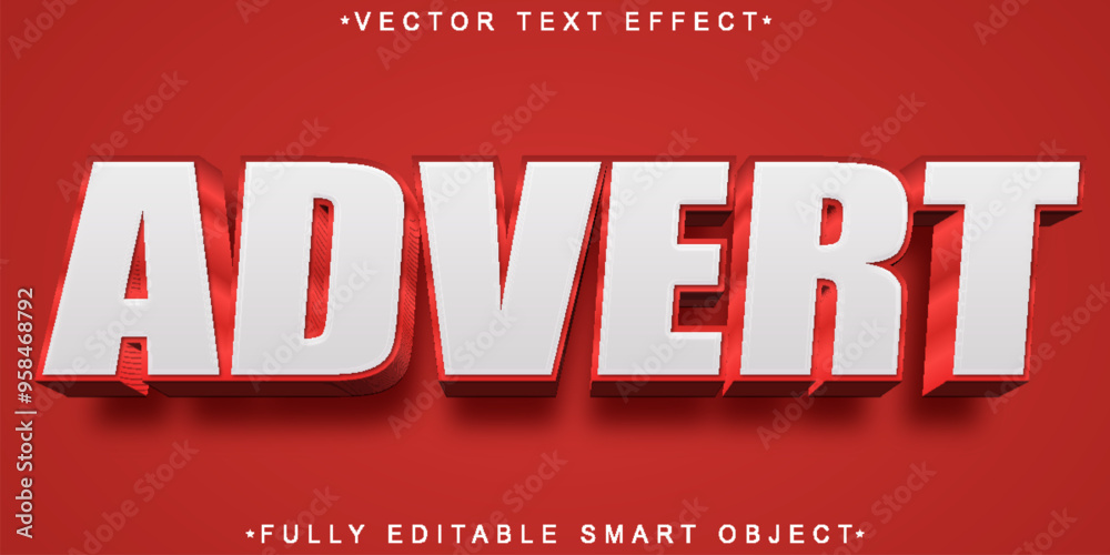 Poster advert red vector fully editable smart object text effect