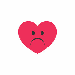 heart emoticon sad expression